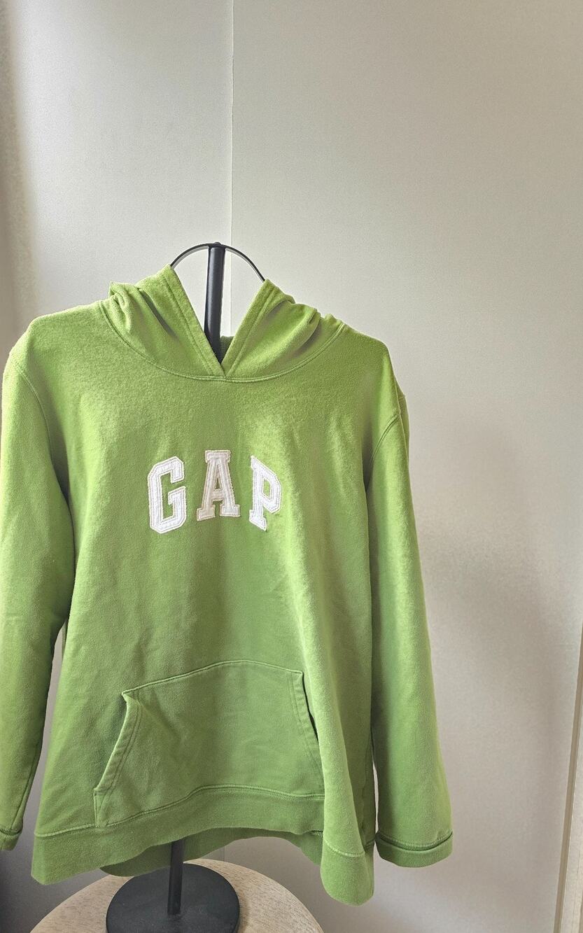 GAP Stretch Womens XXL Green Logo Pullover Hoodie Kangaroo Pocket Sweatshirt